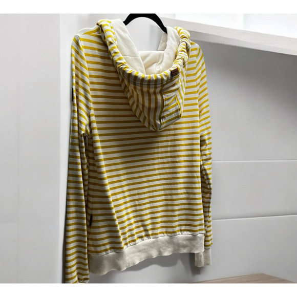 Wanakome Women's Zip Up Hooded Sweatshirt Medium Striped Modal Blend - Picture 6 of 10